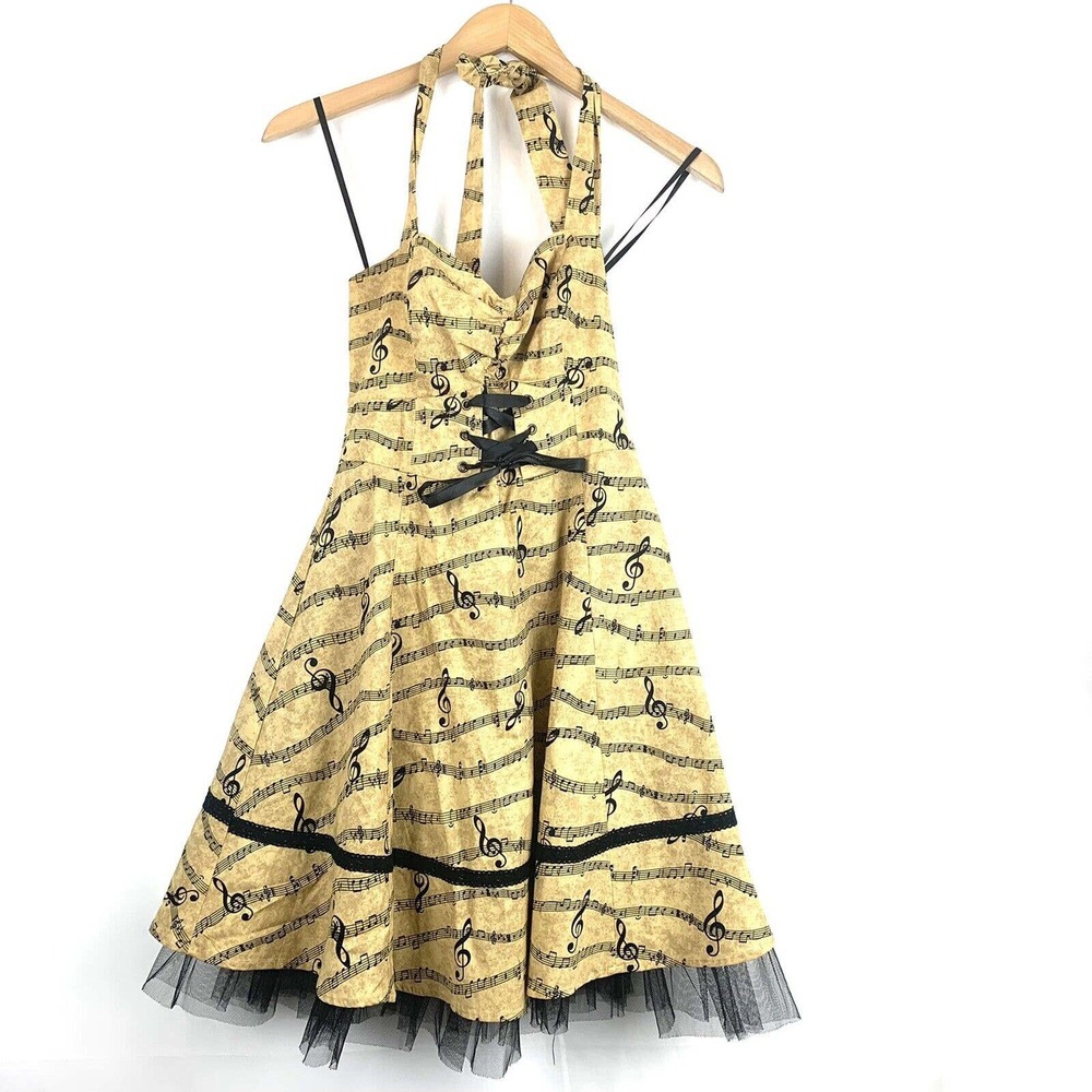 Hot Topic music note halter dress medium
